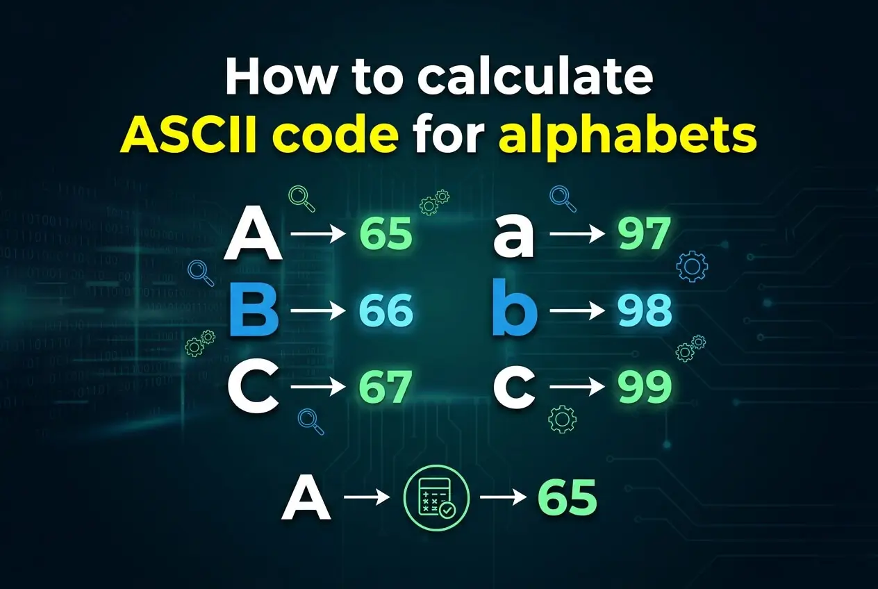 how to calculate ascii code for alphabets